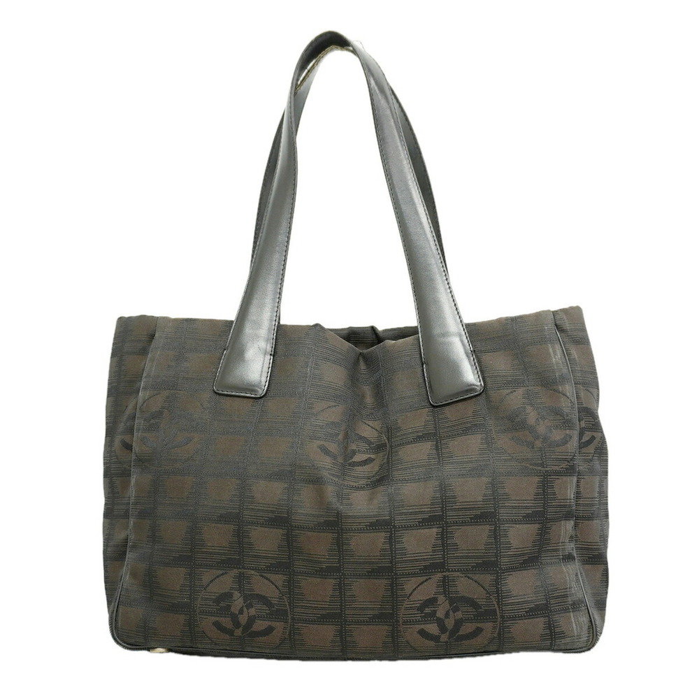 Chanel New Travel Nylon Tote Bag, Brown/Black, Women's